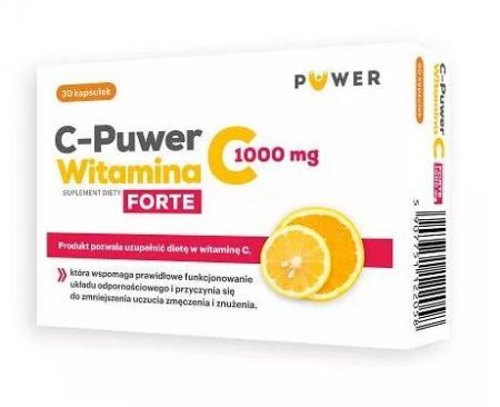 C-Puwer Witamina C Forte, 1000 mg kapsułki, 30 szt. + Bez recepty | Odporność | Witaminy na odporność ++ Puwer