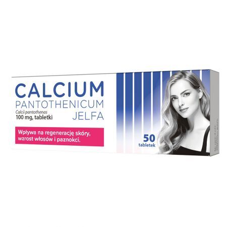 Calcium pantothenicum Jelfa, 100 mg tabletki, 50 szt. + Bez recepty | Alergia | Wapno na alergię ++ Bausch Health