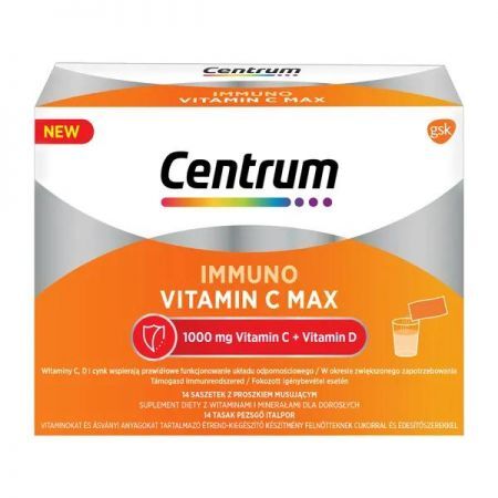 Centrum Immuno Vitamin C Max, proszek w saszetkach,14 szt. + Bez recepty | Odporność | Witaminy na odporność ++ Glaxosmithkline