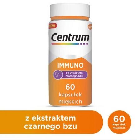 Centrum Immuno z ekstraktem z czarnego bzu, kapsułki miękkie, 60 szt. + Bez recepty | Odporność | Witaminy na odporność ++ Glaxosmithkline