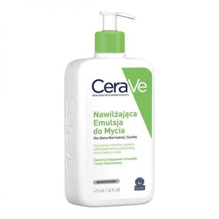 CeraVe, nawilżająca emulsja do mycia z ceramidami dla skóry normalnej i suchej, 473 ml + Kosmetyki i dermokosmetyki | Pielęgnacja | Ciało | Preparaty do kąpieli ++ L'Oreal