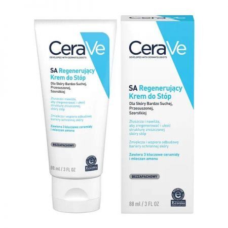 CeraVe SA, regenerujący krem do stóp z ceramidami do skóry bardzo suchej, 88 ml + Kosmetyki i dermokosmetyki | Pielęgnacja | Dłonie, stopy i nogi ++ L'Oreal