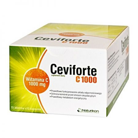 Ceviforte C 1000, kapsułki, 10 szt. x 15 opakowań (display) + Bez recepty | Witaminy i minerały | Witamina C ++ Novascon