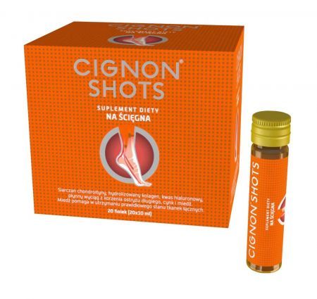 Cignon Shots, płyn, 10 ml x 20 fiolek + Bez recepty | Kości, stawy, mięśnie | Regeneracja chrząstki stawowej ++ Valentis