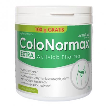 ColoNormax Extra, proszek smak jabłkowy, 300 g Activlab Pharma + Bez recepty | Odchudzanie i oczyszczanie organizmu | Błonnik ++ Regis