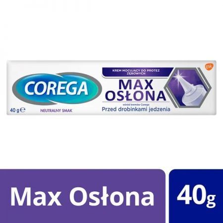 Corega Max Osłona, krem mocujący do protez zębowych, 40 g + Bez recepty | Jama ustna i zęby | Preparaty do protez ++ Glaxosmithkline