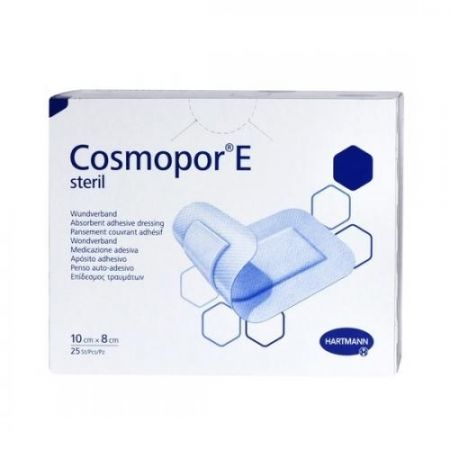 Cosmopor E, plastry opatrunkowe jałowe 10 x 8 cm, 25 szt. + Sprzęt i wyroby medyczne | Materiały opatrunkowe | Plastry ++ Hartmann