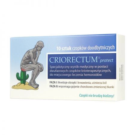 Criorectum Protect, czopki przeciw hemoroidom, 10 szt. + Bez recepty | Serce i krążenie | Hemoroidy ++ Abrh Plus
