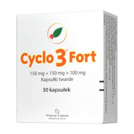 Cyclo 3 Fort, 150 mg+150 mg+100 mg kapsułki twarde, 30 szt. + Bez recepty | Serce i krążenie | Żylaki i obrzęki ++ Pierre Fabre