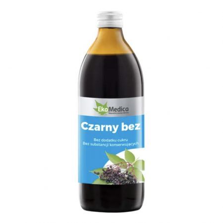 Czarny bez sok 100%, 500 ml EkaMedica + Bez recepty | Homeopatia i zioła | Herbaty i soki ++ Ekamedica