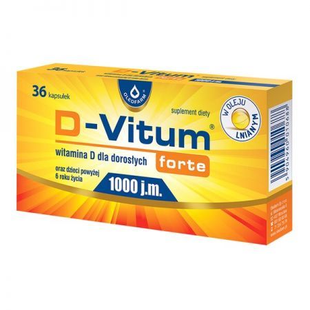 D-Vitum Forte 1000 j.m., kapsułki, 36 szt. + Bez recepty | Witaminy i minerały | Witamina D ++ Oleofarm