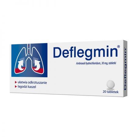 Deflegmin, 30 mg tabletki, 20 szt. + Bez recepty | Przeziębienie i grypa | Kaszel ++ Valeant