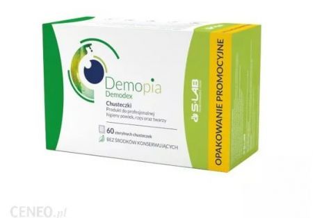 Demopia Demodex, sterylne chusteczki do profesjonalnej higieny powiek, rzęs oraz twarzy, 60 szt. + Kosmetyki i dermokosmetyki | Pielęgnacja | Usta i oczy ++ S-Lab