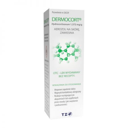 Dermocort 1,372 mg/g aerozol na skórę zawiesina, 38,25 g + Kosmetyki i dermokosmetyki | Problemy skórne | Ukąszenia | Po ukąszeniu ++ Polfa Tarchomin
