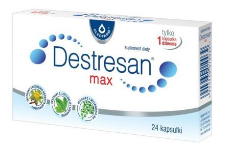 Destresan Max, kapsułki, 24 szt. + Bez recepty | Uspokajające i nasenne | Nerwy i stres ++ Oleofarm