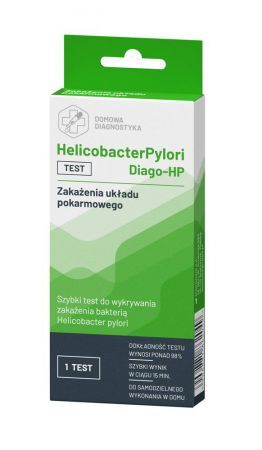 Diago-HP, szybki test do wykrywania zakażenia bakterią H. pylori, 1 szt. + Sprzęt i wyroby medyczne | Testy diagnostyczne ++ Diagnosis