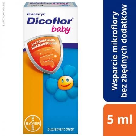 Dicoflor Baby, krople, 5 ml + Bez recepty | Przewód pokarmowy i trawienie | Probiotyki ++ Bayer