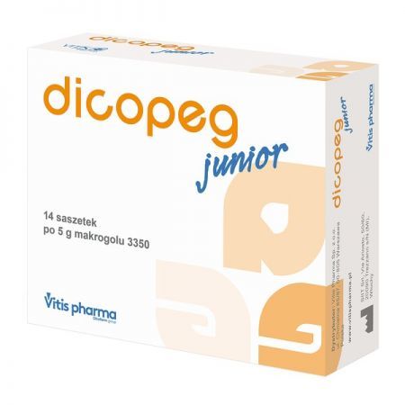 Dicopeg Junior, proszek, 5 g x 14 saszetek + Bez recepty | Przewód pokarmowy i trawienie | Zaparcia ++ Vitis Pharma