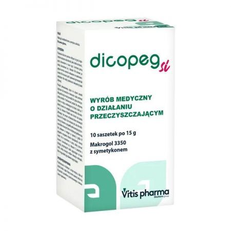 Dicopeg Si, proszek do sporządzania roztworu doustnego, 15 g x 10 saszetek + Bez recepty | Przewód pokarmowy i trawienie | Zaparcia ++ Vitis Pharma