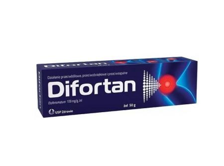 Difortan, 100 mg/g żel, 50 g + Bez recepty | Kości, stawy, mięśnie | Ból mięśni i stawów ++ Us Pharmacia