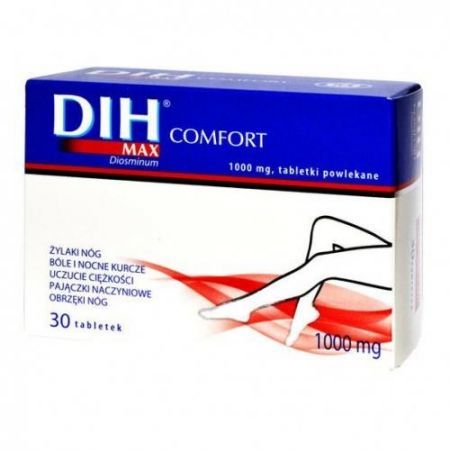 DIH Max Comfort, 1000 mg tabletki powlekane, 30 szt. + Bez recepty | Serce i krążenie | Żylaki i obrzęki ++ Hasco