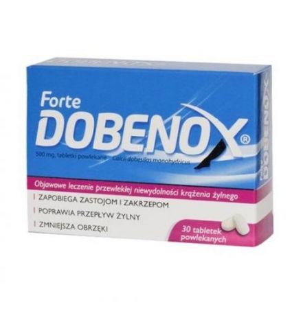 Dobenox Forte, 500 mg tabletki powlekane, 30 szt. + Bez recepty | Serce i krążenie | Żylaki i obrzęki ++ Hasco