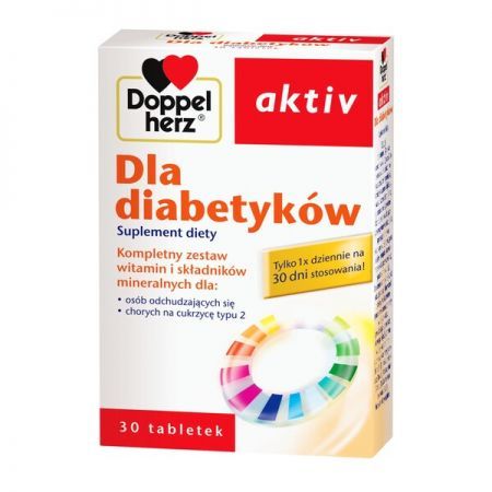 Doppelherz aktiv Dla Diabetyków, tabletki, 30 szt. + Bez recepty | Cukrzyca | Preparaty wspomagające leczenie cukrzycy ++ Queisser