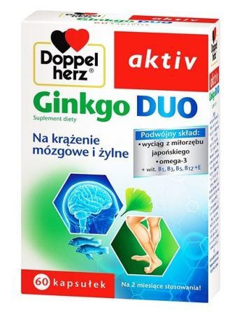 Doppelherz aktiv Ginkgo Duo, kapsułki, 60 szt. + Bez recepty | Pamięć i koncentracja ++ Queisser