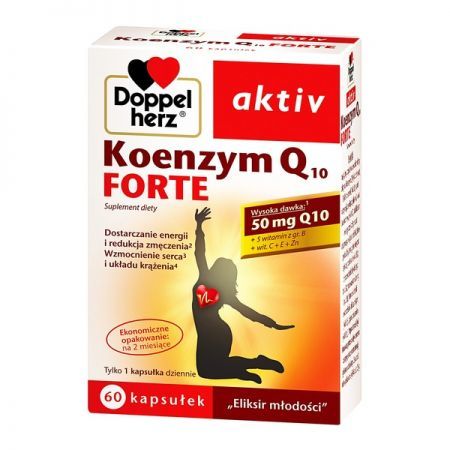 Doppelherz Aktiv Koenzym Q10 Forte, kapsułki, 60 szt + Bez recepty | Serce i krążenie | Wzmocnienie serca ++ Queisser