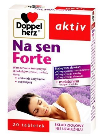 Doppelherz Aktiv Na sen Forte, tabletki, 20 szt. + Bez recepty | Uspokajające i nasenne | Spokojny sen ++ Queisser