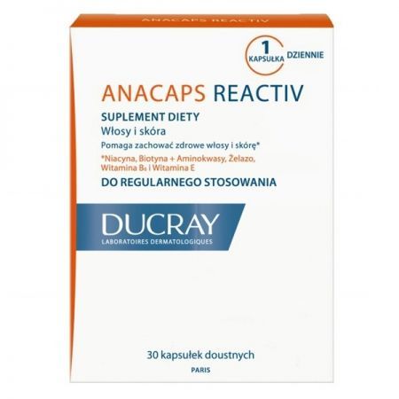 Ducray Anacaps Reactiv, kapsułki, 30 szt. + Bez recepty | Skóra, włosy i paznokcie ++ Pierre Fabre