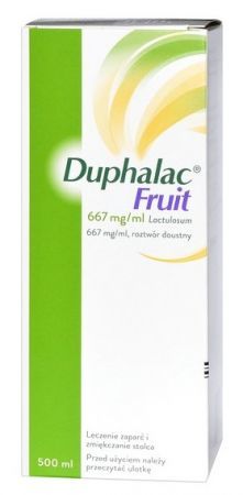 Duphalac Fruit, (667 mg / ml) roztwór doustny, 500 ml + Bez recepty | Przewód pokarmowy i trawienie | Zaparcia ++ Mylan
