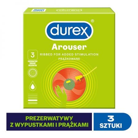 Durex Arouser, prezerwatywy prążkowane, 3 szt + Bez recepty | Seks i potencja | Antykoncepcja ++ Reckitt Benckiser