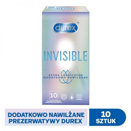 Durex Invisible, supercienkie prezerwatywy dla większej bliskości, 10 szt. + Bez recepty | Seks i potencja | Antykoncepcja ++ Reckitt Benckiser