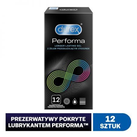 Durex Performa, prezerwatywy ze środkiem nawilżającym, 12 szt + Bez recepty | Seks i potencja | Antykoncepcja ++ Reckitt Benckiser