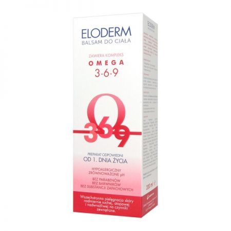 Eloderm Omega 3-6-9, balsam do ciała od 1 dnia życia, 200 ml + Mama i dziecko | Kosmetyki dla mamy i dziecka | Emolienty ++ Polpharma