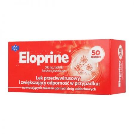 Eloprine, 500 mg tabletki, 50 szt. + Bez recepty | Przeziębienie i grypa | Preparaty wspomagające ++ Polfarmex