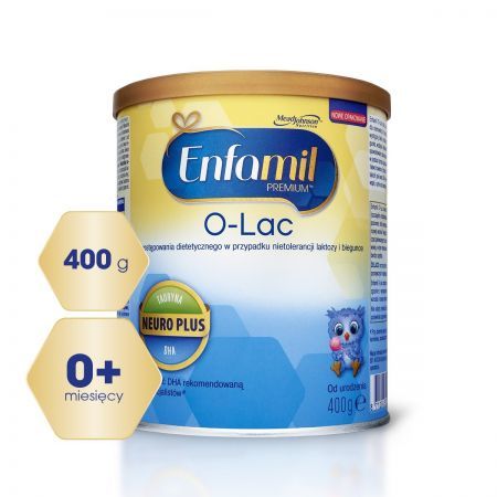 Enfamil O-Lac, mleko modyfikowane nietolerancja laktozy biegunka, 400 g WYCOFANE + Mama i dziecko | Żywienie dziecka | Mleka modyfikowane ++ Mead Johnson B.v.