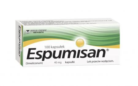 Espumisan, 40 mg kapsułki, 100 szt + Bez recepty | Przewód pokarmowy i trawienie | Wzdęcia ++ Berlin Chemie