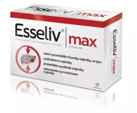 Esseliv Max, 450 mg kapsułki twarde, 30 szt. + Bez recepty | Przewód pokarmowy i trawienie | Regeneracja wątroby ++ Aflofarm