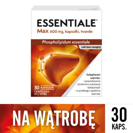 Essentiale Max, 600 mg kapsułki twarde, 30 szt. + Bez recepty | Przewód pokarmowy i trawienie | Regeneracja wątroby ++ Sanofi Aventis