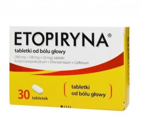 Etopiryna, tabletki, 30 szt. + Bez recepty | Przeciwbólowe | Ból głowy i migrena ++ Polpharma