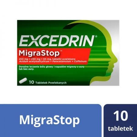 Excedrin MigraStop, tabletki powlekane, 10 szt. + Bez recepty | Przeciwbólowe | Ból głowy i migrena ++ Novartis