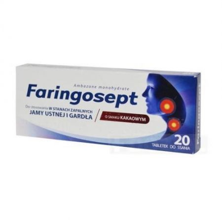 Faringosept, tabletki, 10 mg, 20 szt + Bez recepty | Przeciwbólowe | Ból gardła