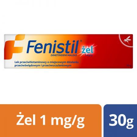Fenistil, 1 mg/g żel, 30 g + Kosmetyki i dermokosmetyki | Problemy skórne | Ukąszenia | Po ukąszeniu ++ Novartis