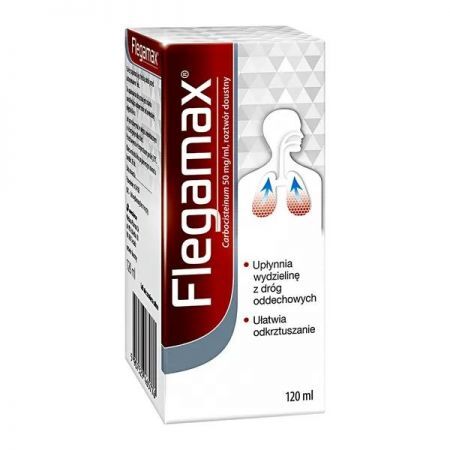 Flegamax, 50 mg/ml roztwór doustny, 120 ml + Bez recepty | Przeziębienie i grypa | Kaszel ++ Medana
