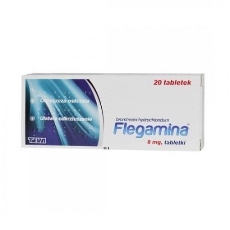 Flegamina, 8 mg tabletki, 20 szt + Bez recepty | Przeziębienie i grypa | Kaszel ++ Teva