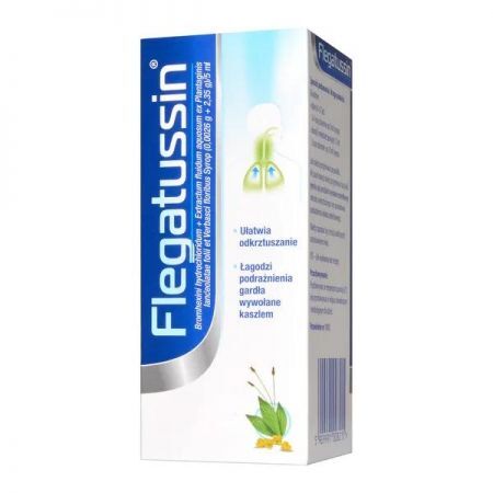 Flegatussin, syrop, 115 ml + Bez recepty | Przeziębienie i grypa | Kaszel ++ Polpharma
