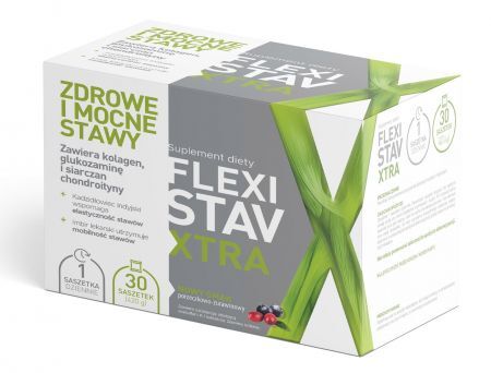 FlexiStav Xtra, proszek smak cytrynowy, 30 saszetek + Bez recepty | Kości, stawy, mięśnie | Regeneracja chrząstki stawowej ++ Aurovitas Pharma