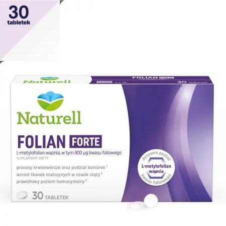 Folian Forte, tabletki, 30 szt. Naturell + Bez recepty | Witaminy i minerały | W ciąży i podczas karmienia ++ Us Pharmacia